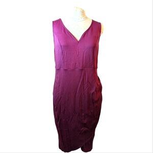 Torrid sz2 (2X) dark pink sleeveless jersey sheath dress EUC